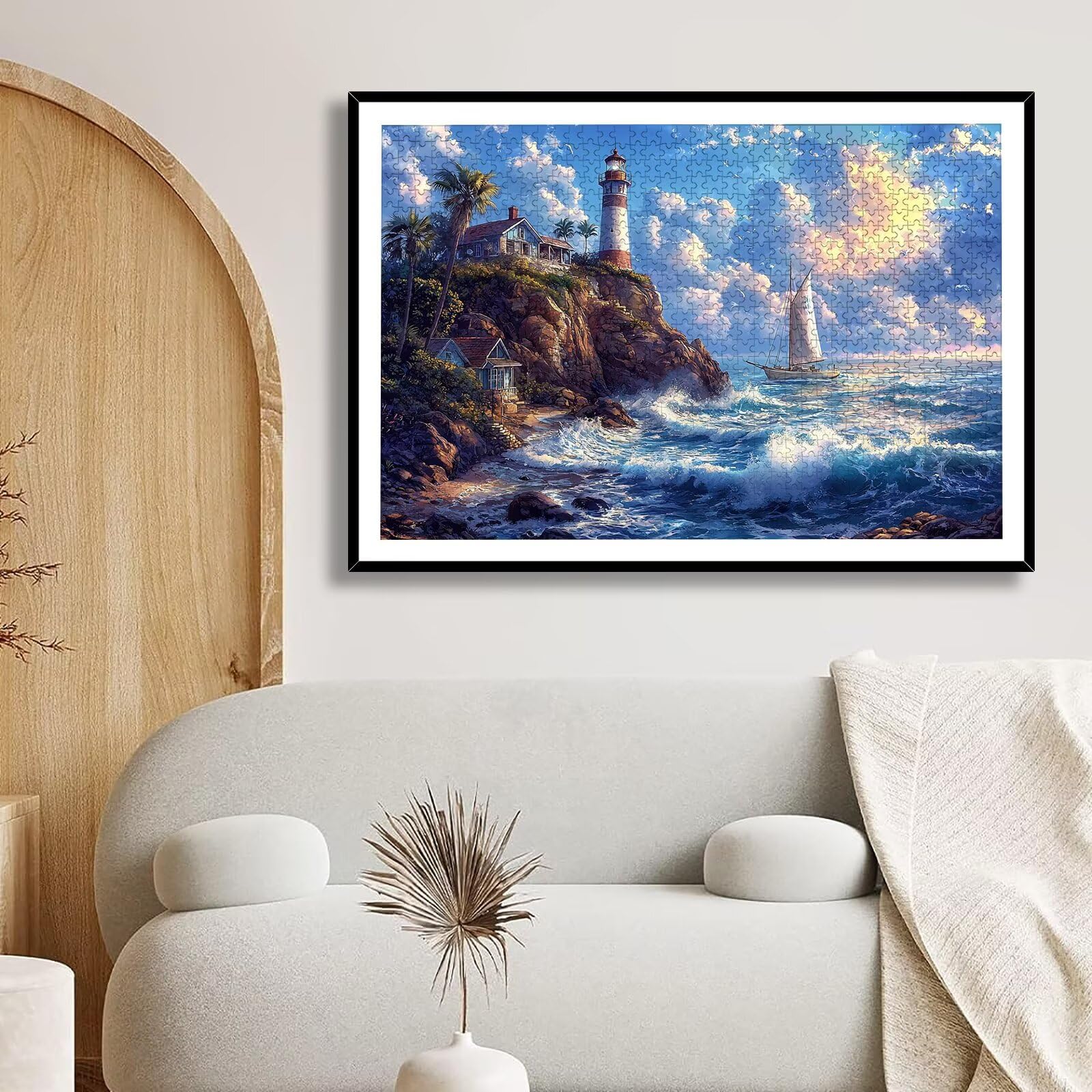 Puzzle 3000 Pezzi Paesaggio, Puzzle Faro 3000 Pezzi Arte per Adulti e Bambini, Misura: 122x81 cm, Puzzles Legno per Adulti con Squisita Scatola di Imballaggio, Idea Regalo Donna, Regalo Uomo, -8951