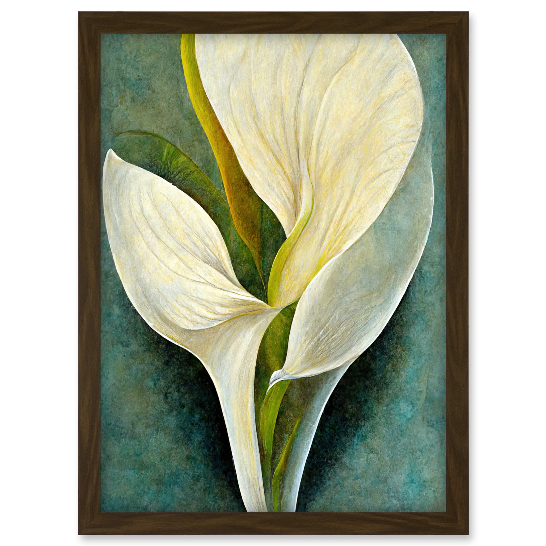 Doppelganger33 LTD Single White Calla Lily Flower Petal Detail Modern Artwork Framed A3 Wall Art Print