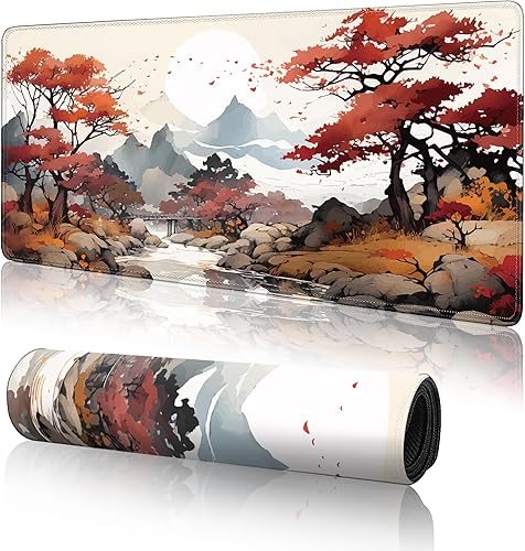 Miniatura 8 de Alfombrilla de mouse grande para juegos de Japanese Street, alfombrilla de mouse de anime para juegos, alfombrilla de escritorio de 31.5 x 11.8