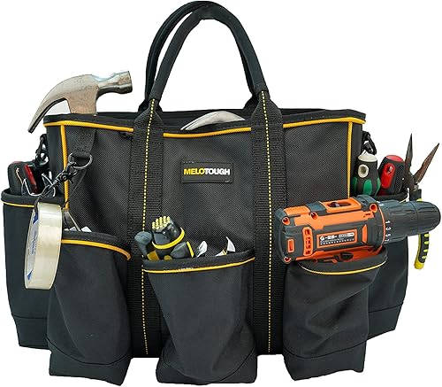 MELOTOUGH Bolsa de suministro de 14 pulgadas Bolsa de herramientas con parte superior abierta Bolsa organizadora de herramientas con correa para el