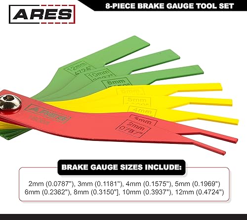 Miniatura 2 de ARES 18064-Juego de herramientas de calibre de freno de metal de 8 piezas, chapa de calibre 20, acabado de alta visibilidad resistente a la