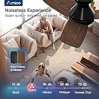 Vista 4 de Ventiladores de techo Amico con luces, ventilador de techo de 30 pulgadas de perfil bajo con luz y control remoto, montaje empotrado, reversible