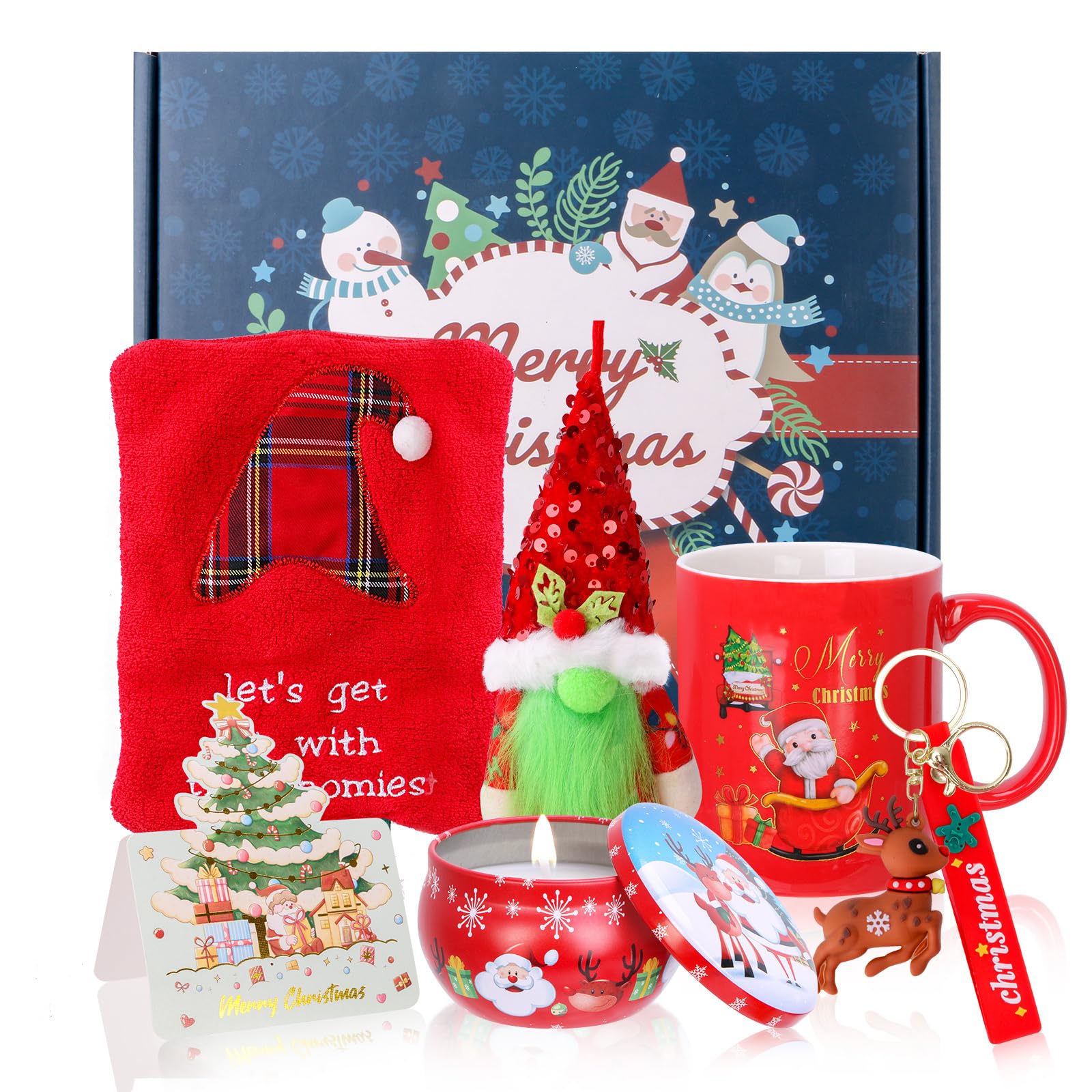 ZEOSHOW Christmas Gift Sets for Women Men Best Santa Gifts Box for Mom Dad Wife Husband Grandparent Coworker Friend Thanksgiving Xmas Presents Ideas