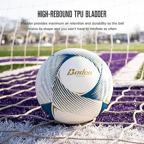 Miniatura 6 de Baden Perfection Thermo - Balón de fútbol, tamaño oficial 5 sin costuras adherido térmicamente, aprobado por NFHS
