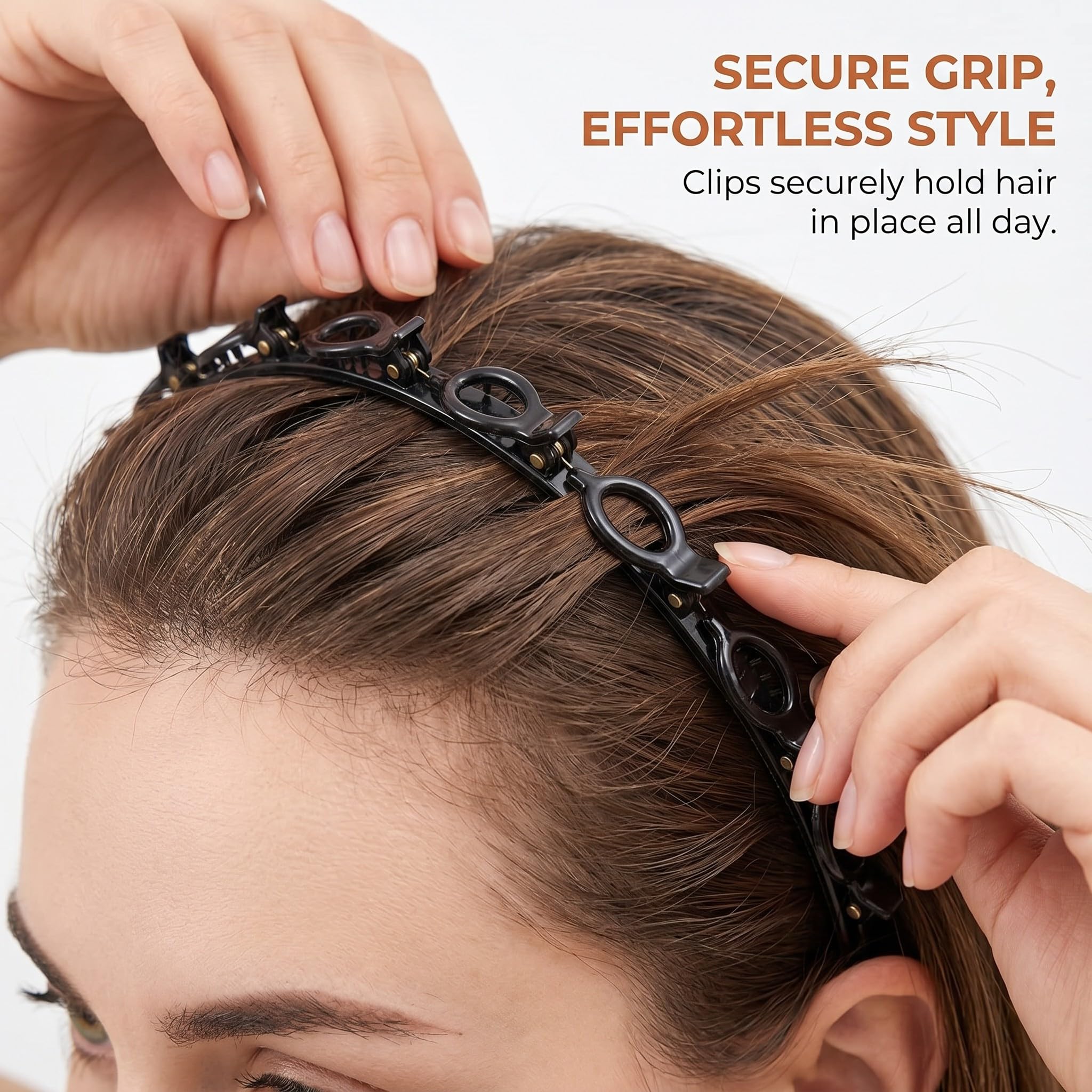 2 Pezzi Cerchietto Con Mollette Incorporate, Cerchietti Per Capelli, Fasce di Plastica per Cerchietto Con Clip