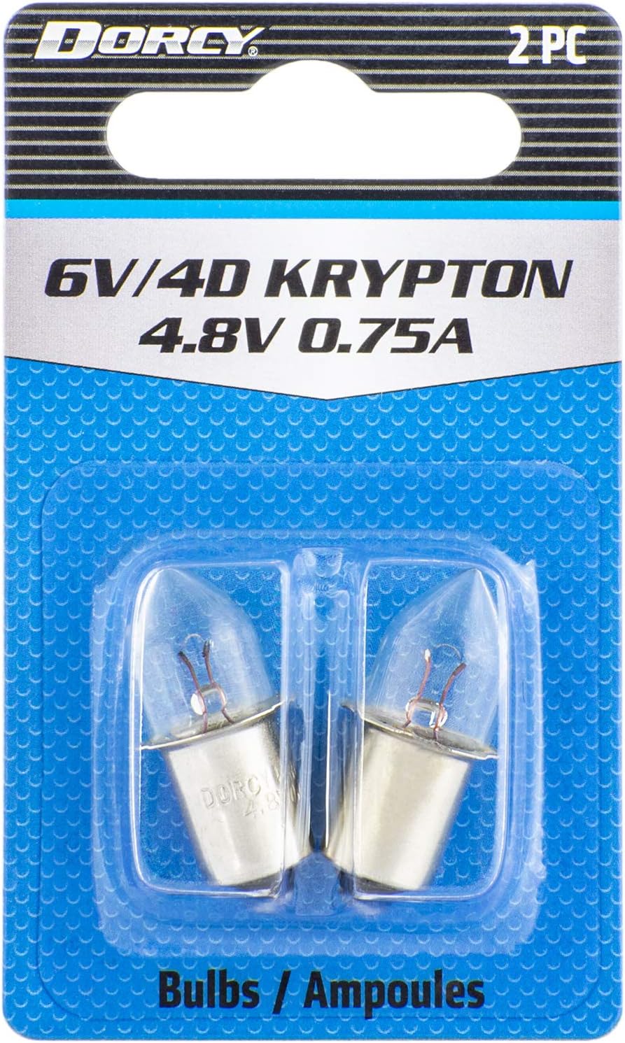 Dorcy 6-Volt/4D-4.8-Volt, 0.75A Bayonet Base Krypton Replacement Bulb (41-1663), Blue, 2-Pack