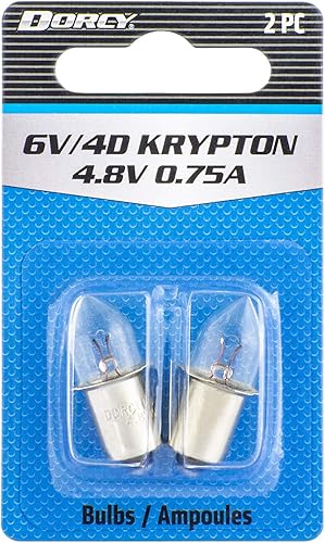 Dorcy Bombilla de repuesto de krypton con base de bayoneta de 6 voltios4D-48 voltios 075 A paquete de 2 41-1663