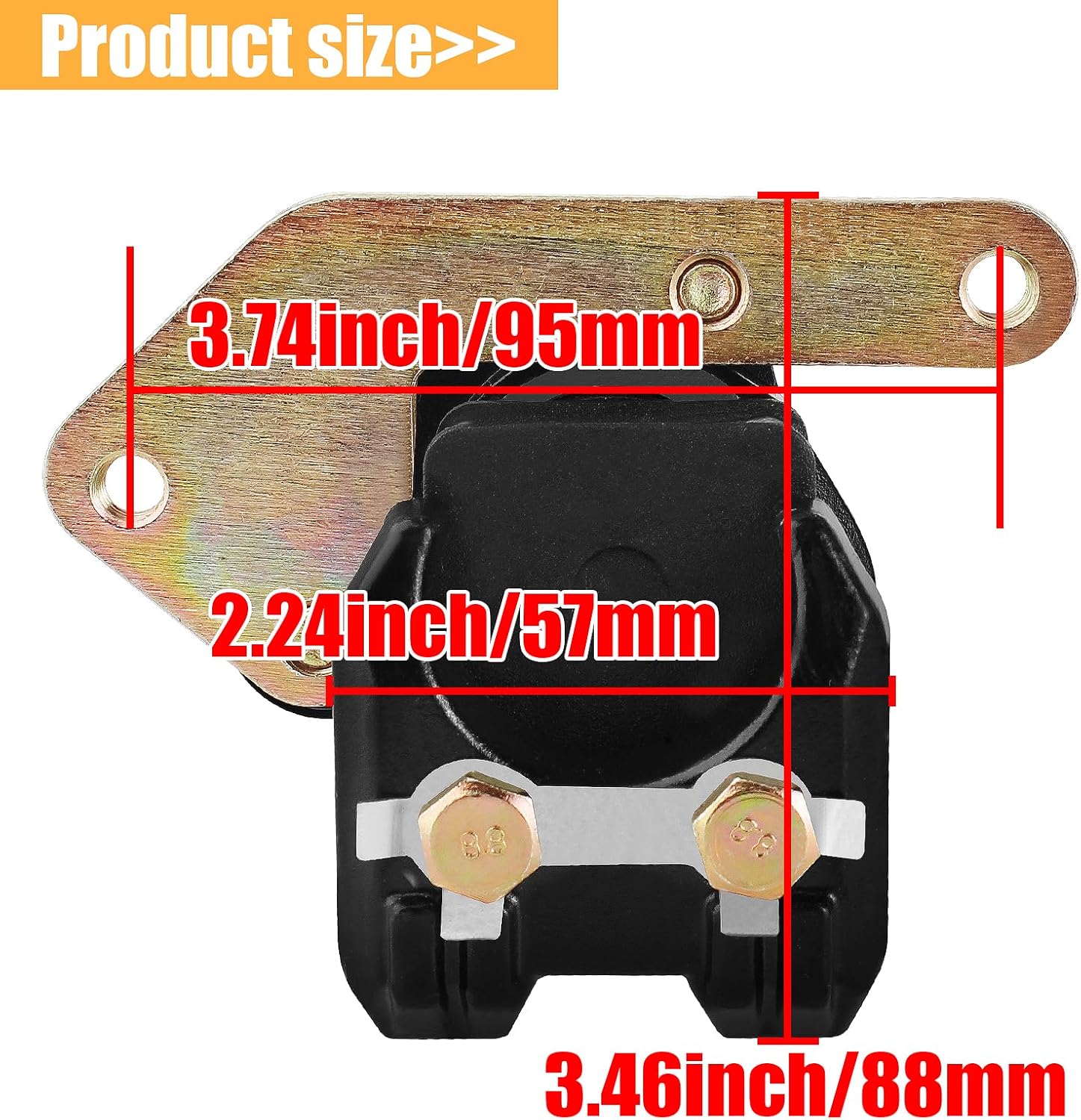Rear Brake Caliper Compatible with Yamaha ATV YFM350 Warrior Wolverine Banshee YFZ350 350 Blaster YFS200 200 Raptor YFM125 YFM250 YFM660 125 250 660R Suzuki Quadsport Quadrunner LT230 230