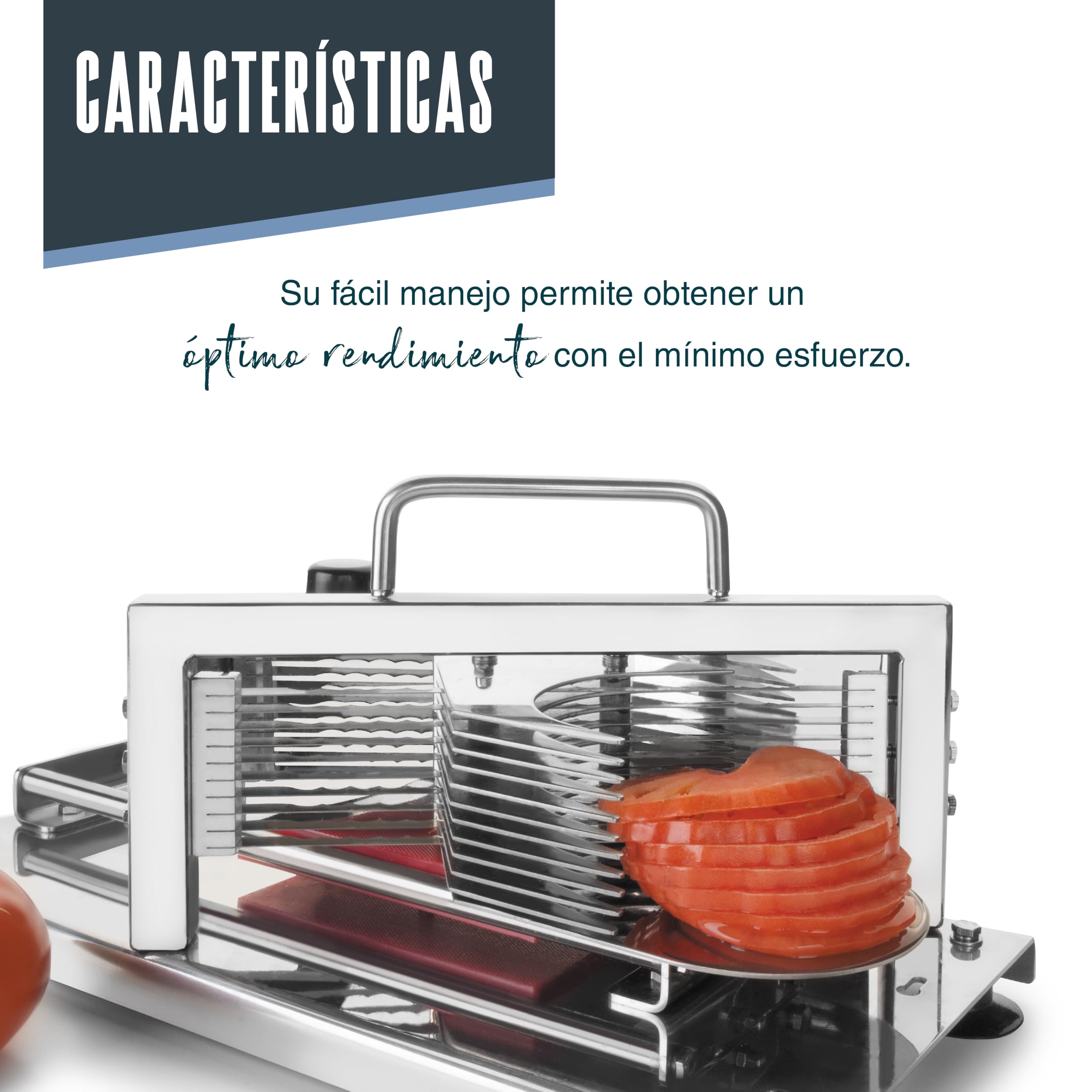 LACOR 60510 - Máquina Corta Tomates, Acero Inoxidable, 10 Cuchillas | En acero inoxidable, para un uso práctico y profesional en cocina; ideal para cocina profesional y uso diario en casa