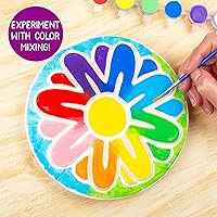 Vista 62 de Creative Roots Tortuga, Erizo y Sol de Mosaico - Pack de 3 Piedras de Paso de Cerámica de 7 Pulgadas & 6 Pinturas Vibrantes, Piedras de Paso DIY