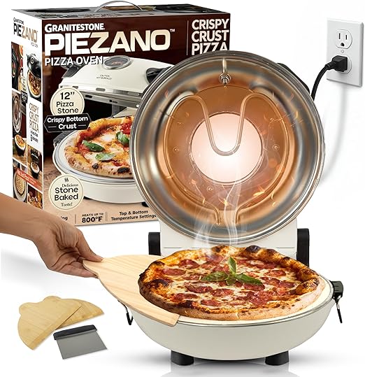 Cook With Color Electric Indoor Pizza Oven - Crispy Crust Countertop Cook With Color Electric Indoor Pizza Oven - Crispy Crust Countertop