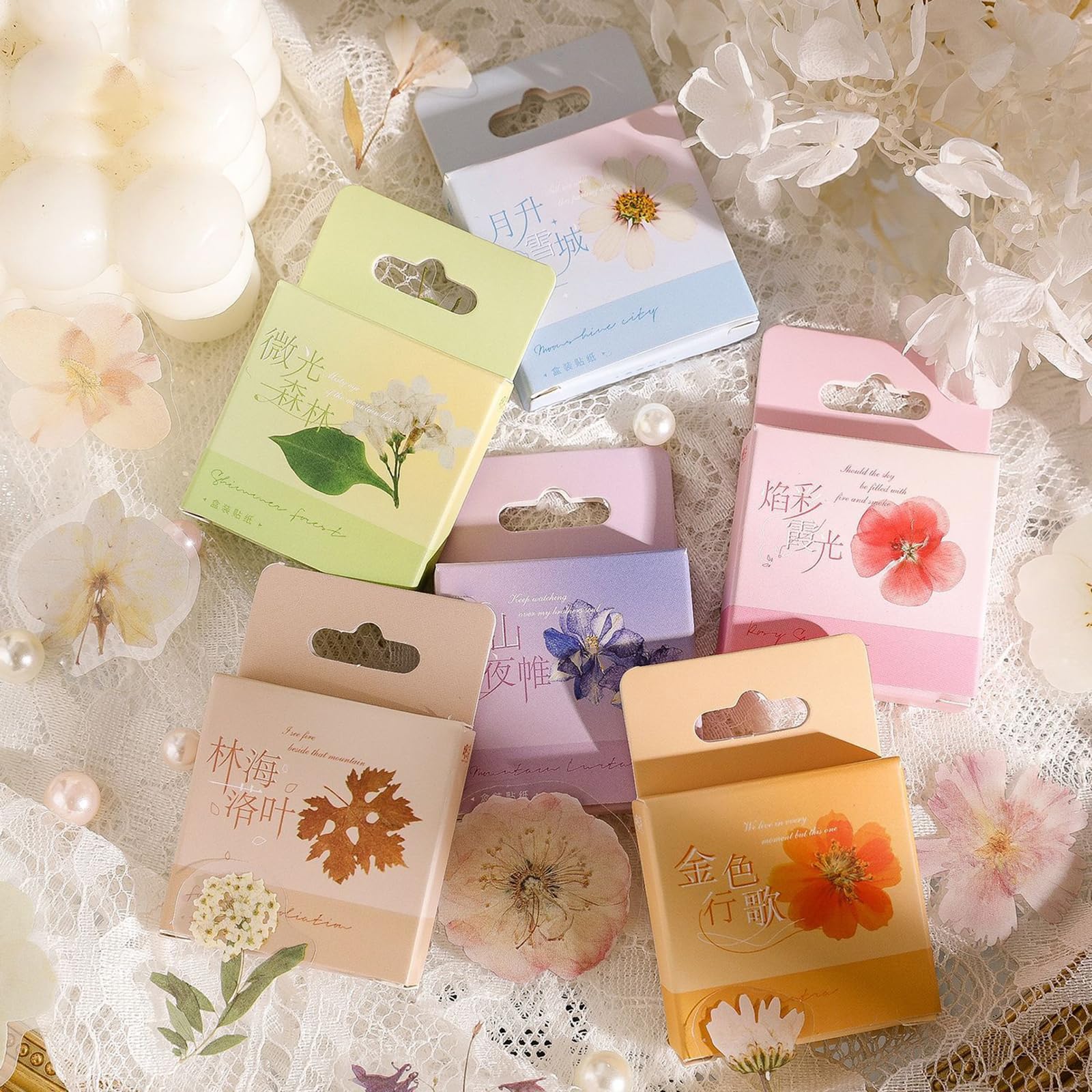 Maxleaf Pressed Flower Stickers Set, 270PCS Dried Flowers Waterproof Stickers Decals Floral Botanical Journaling Stickers for Scrapbook Supplies Junk Journal Bullet Journal Planner Laptops Art Crafts - Image 7