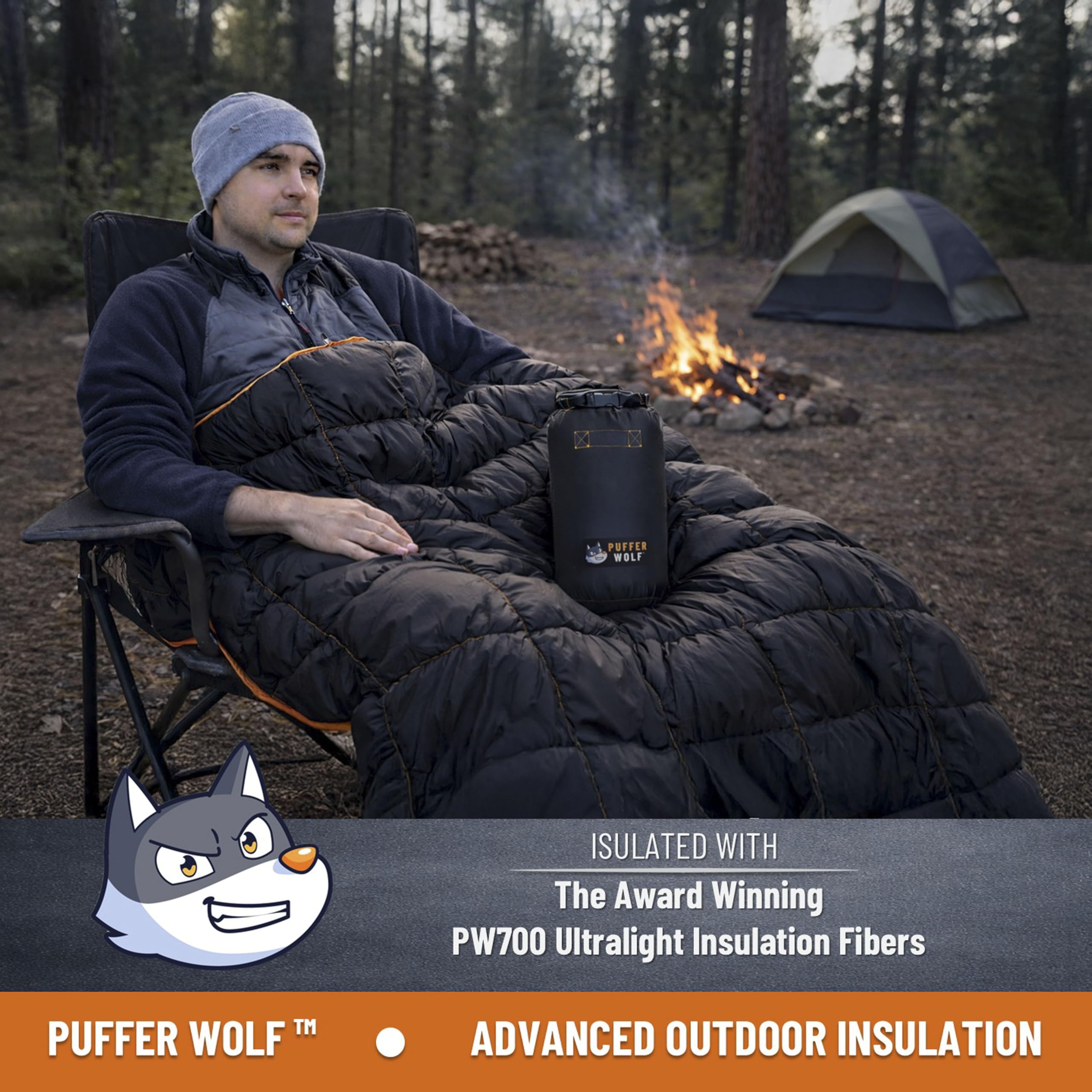 PW700 Extra Large Double Insulated Outdoor Camping Blanket | 2X Puffy Warm Packable Weatherproof Durable and Lightweight | Top Quilt for Hiking Backpacking Stadium Events Picnics product thumbnail 3