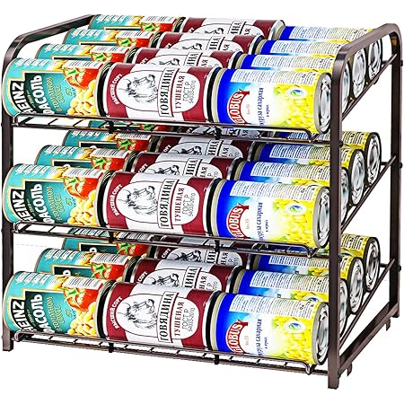 Amazon.com: SimpleHouseware Stackable Can Rack Organizer, Bronze : Home ...
