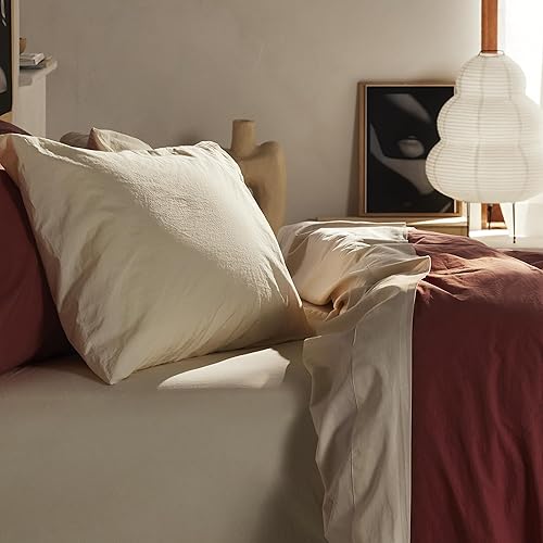 Brooklinen Organic Cotton Pillowcases - Set of 2, King Size in Vanilla - 100% GOTS-Certified Organic Cotton  Best Organic Cotton Sheets