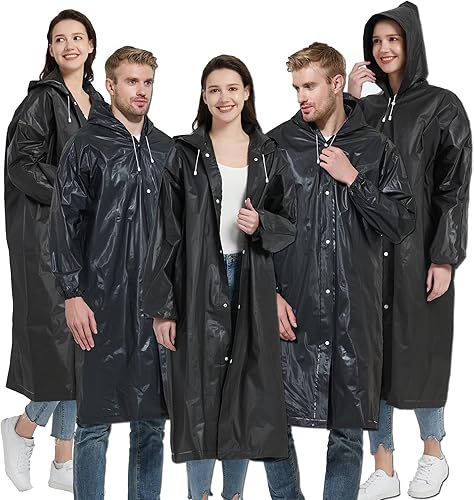 Ponchos de lluvia para adultos (2-5 piezas), abrigo de lluvia ligero, impermeable para mujeres y hombres