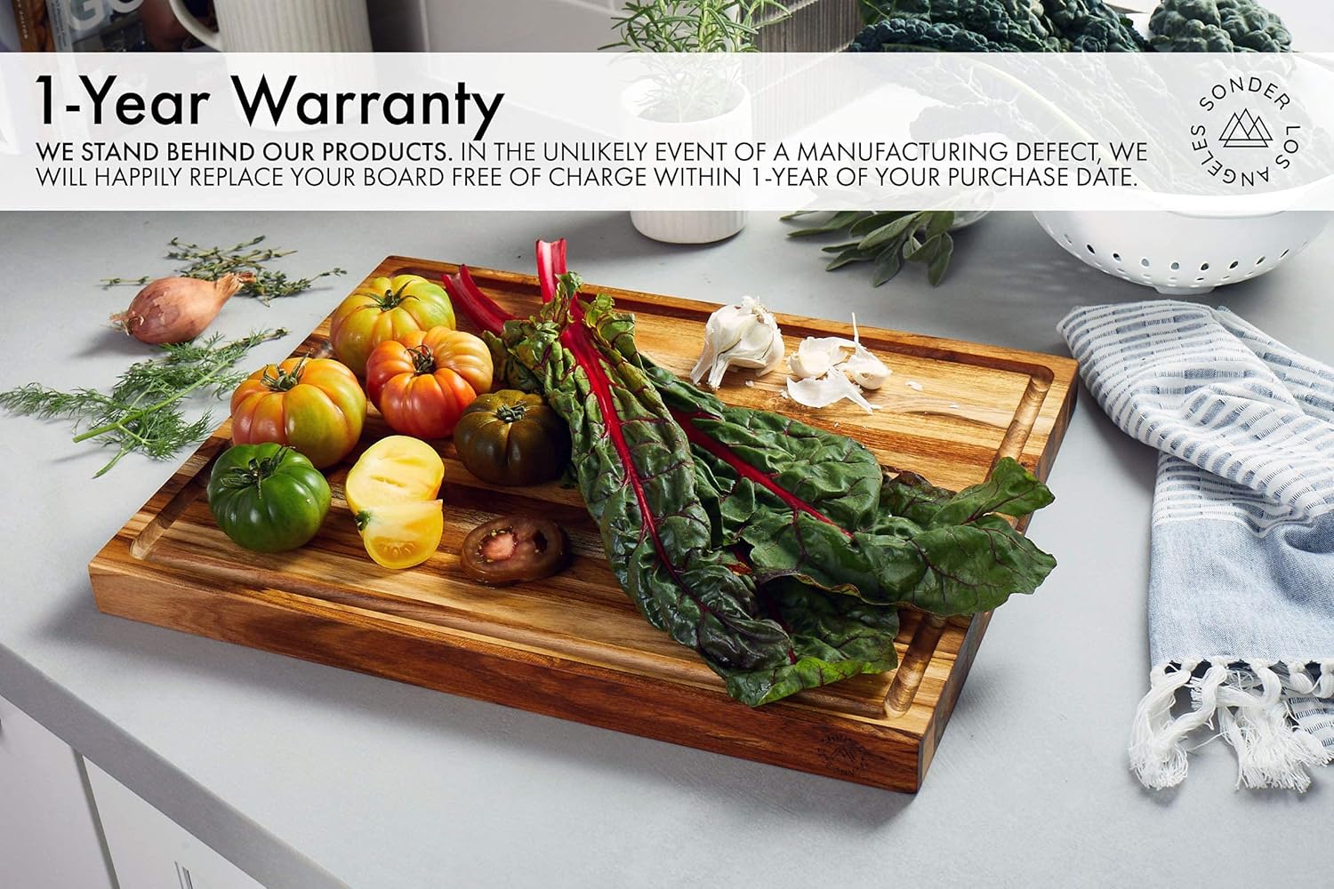 Prоmо 40% оƒƒ Sonder Los Angeles, Large Teak Wood Cutting Board with Juice Groove, Reversible 18x14x1.25 in (Gift Box Included) Flаѕh Dеаlѕ - 80% оƒƒ Sonder Los Angeles, Large Teak Wood Cutting Board with Juice Groove, Reversible 18x14x1.25 in (Gift Box Included)