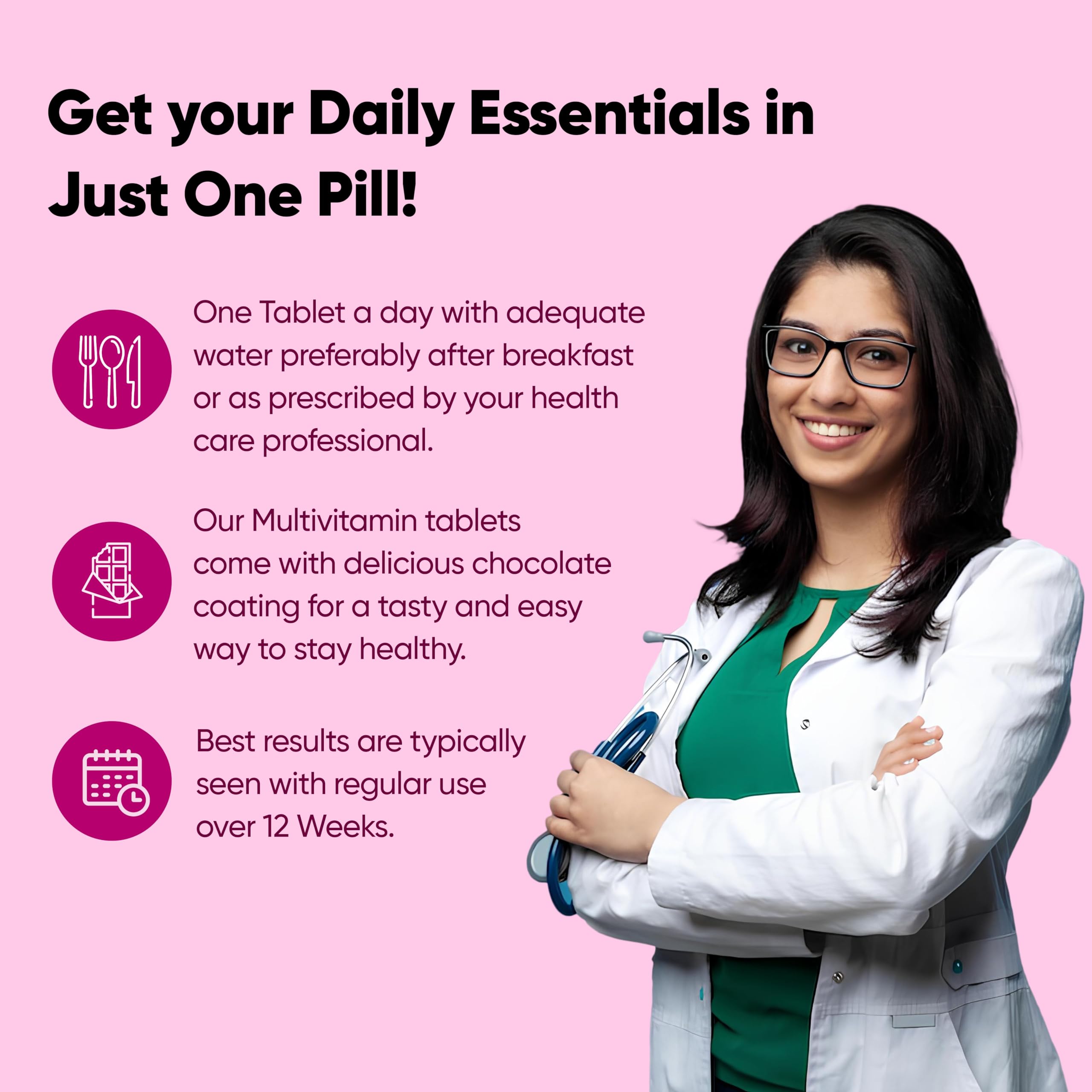 Blubein Multivitamin 60 Tablets for Men & Women with 37 Vital Nutrients — Amazon image 7