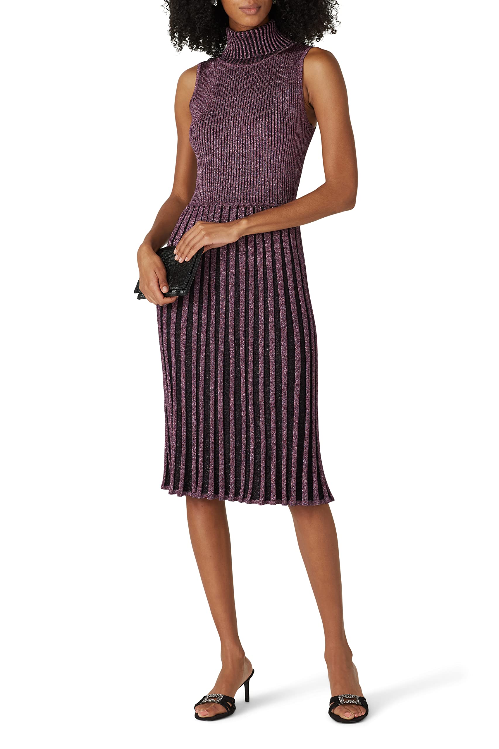 MILLYMILLY Women's Pink Lurex Pleated Dress