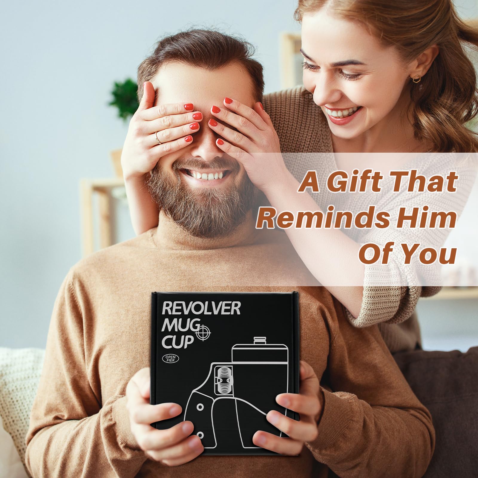 VIREESR Kaffeetassen für Männer, Keramik, lustige Waffentasse, Revolver-Tassen, Geburtstagsgeschenke für Vater, schwarze, coole einzigartige Kaffeetasse für Männer, Vatertagsgeschenk (473 ml, schwarze