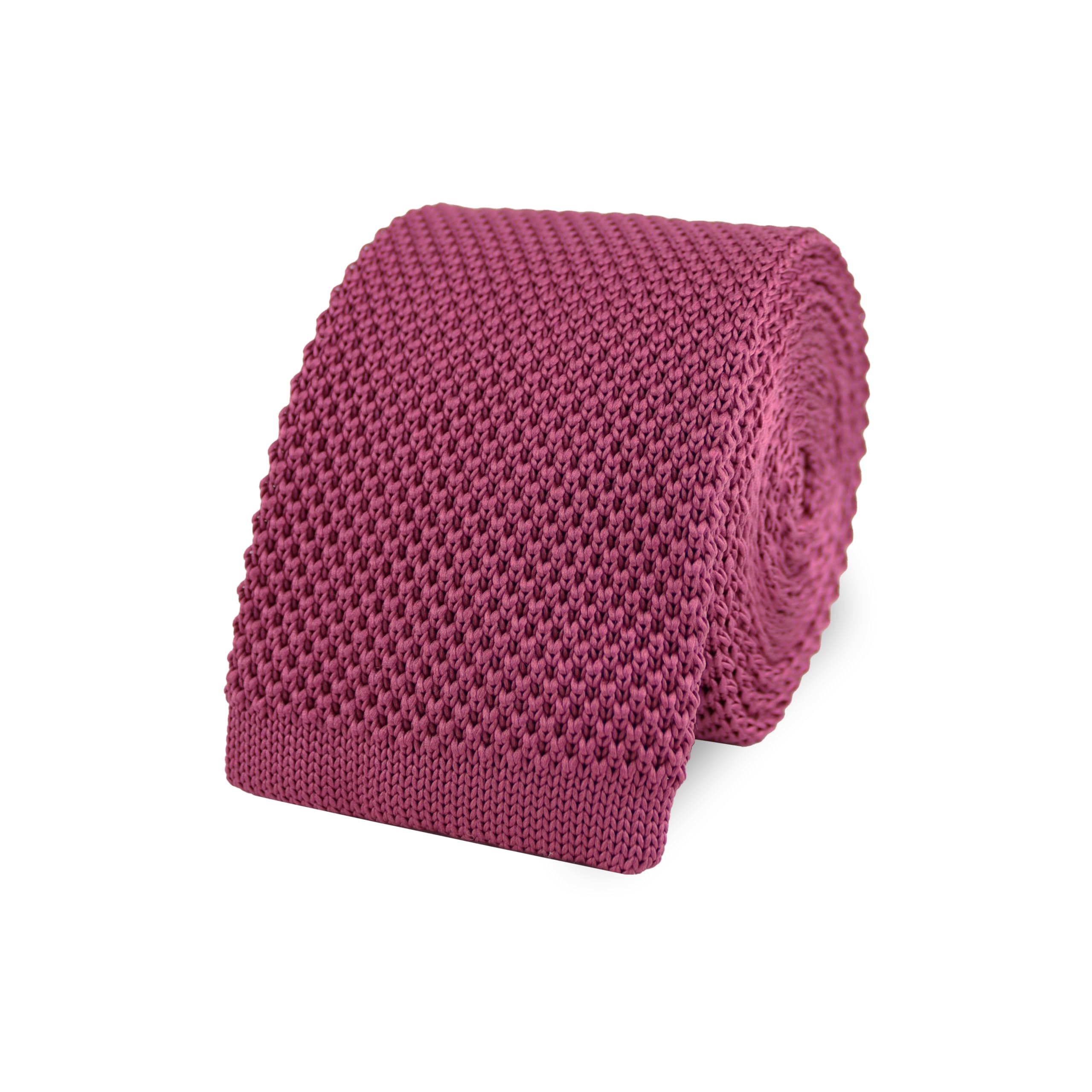 The Gents Lab Men's Dark Pink Square End Knitted Neck Tie Made From 100% Soft Polyester | Over 20+ Colours (Dark Pink)