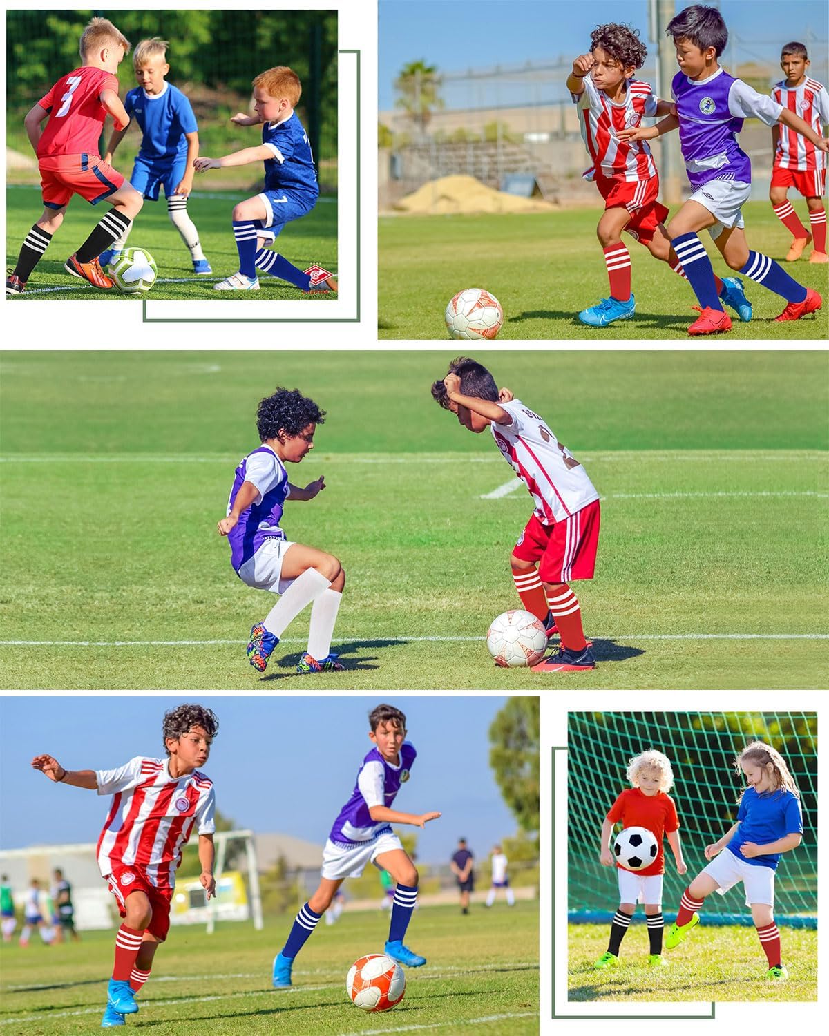 Century Star Kids Soccer Socks Striped Cotton Atheleticl Baseball Softbal Socks Toddler Youth Knee High Sock for Boys Girls - Image 5