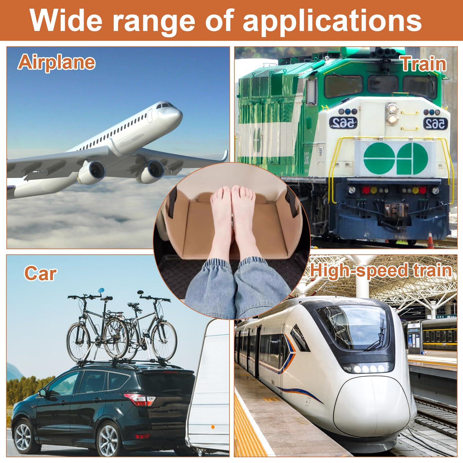 Reposapiés para niños, soporte de pie ajustable, accesorios de viaje para aviones y coches, útiles aparatos aeroplanos para hacer viajes de larga distancia, fácil y cómodo