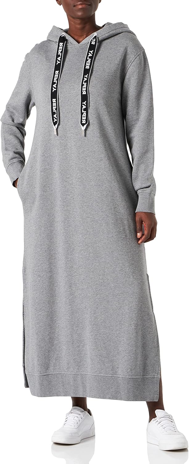 Robe Sweat à Capuche Replay W9797 Pour Femme - Polaire Biologique Brossée, Décontractée Et Confortable