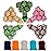 CiaraQ Polyhedral Dice Set - DND Role Playing Dice for Dungeons and Dragons RPG Table Games, Pink/Green/Yellow/Brown, 35pcs