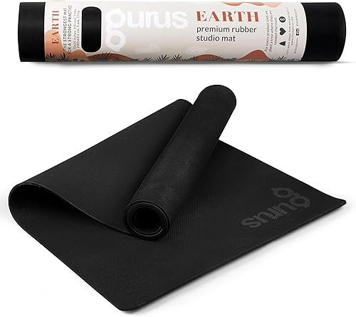 Gurus Estera de goma natural de la yoga, Estera amistosa de la yoga de la tierra de Eco, estera de goma antideslizante de la yoga, 72x25 pulgadas de