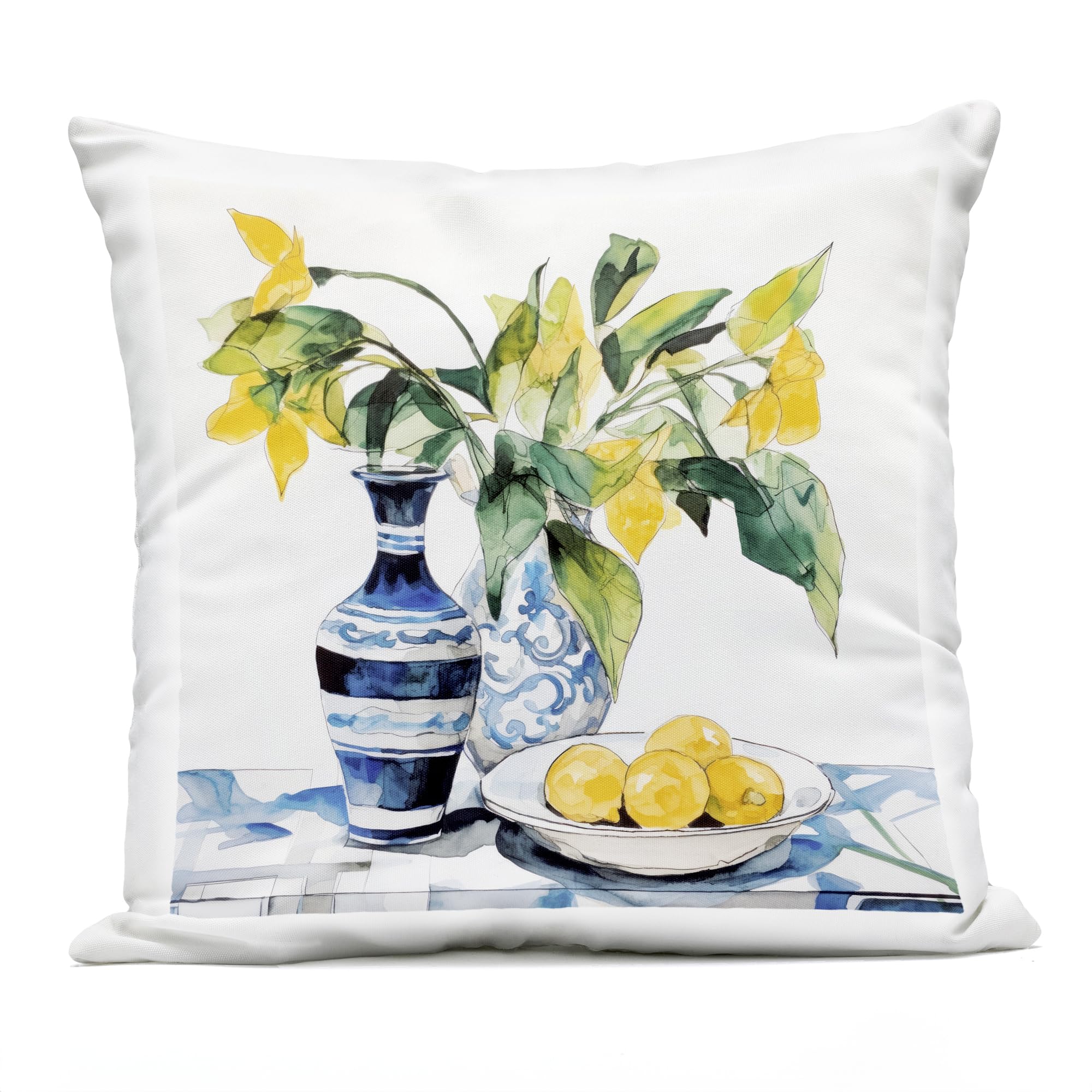 Stupell Industries Lemons & Leaves Outdoor Pillow 18x18 - Made in USA