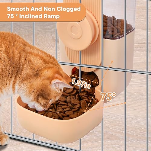 Miniatura 4 de PHAEAO Dispensador automático de agua para colgar alimentos para mascotas, alimentador automático de gravedad para conejo y dispensador de agua,