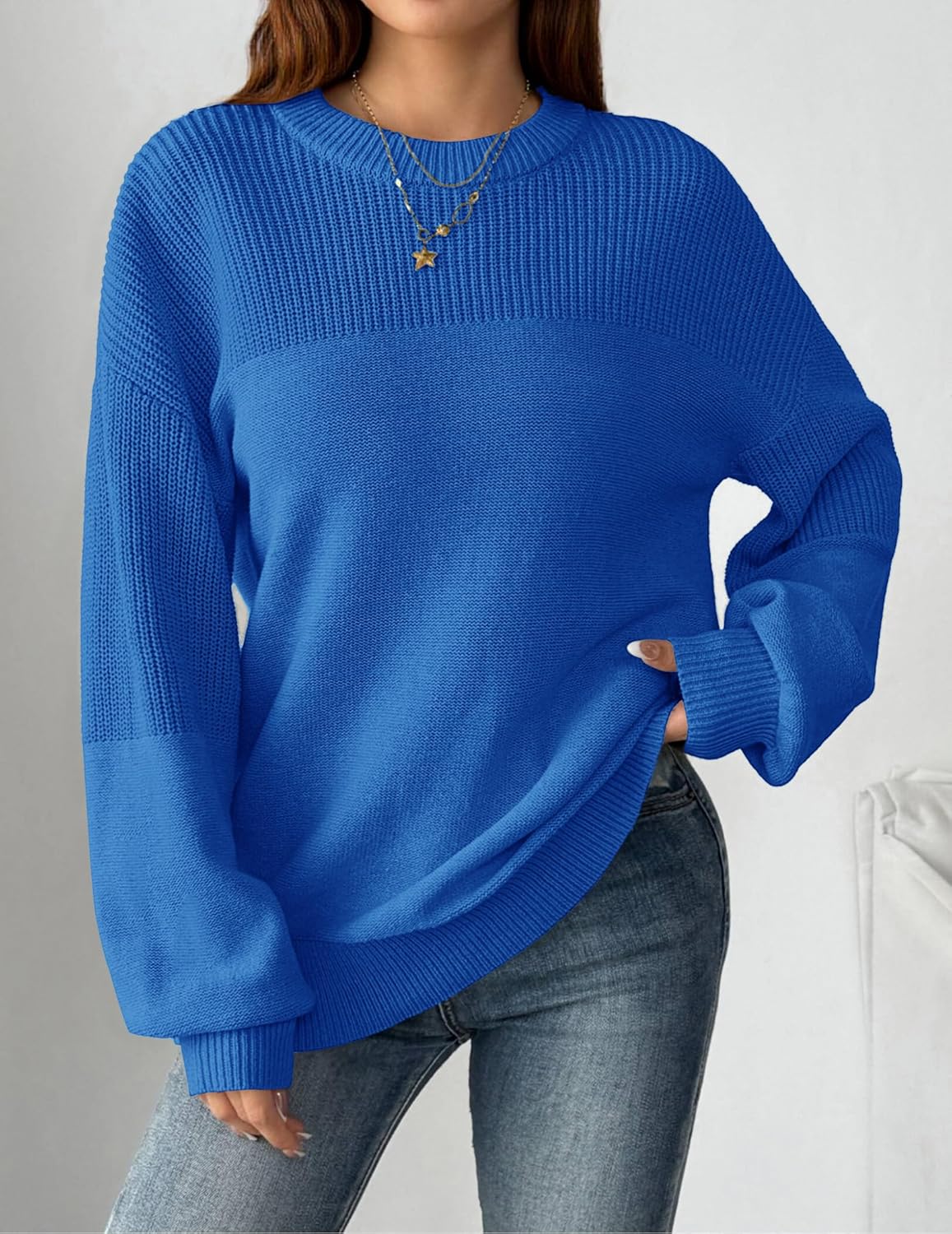 Zeagoo Women's 2026 Fall Chunky Knit Sweater Oversized Crewneck Long Sleeve Winter Cotton Pullover Sweaters Jumper Tops - Image 2