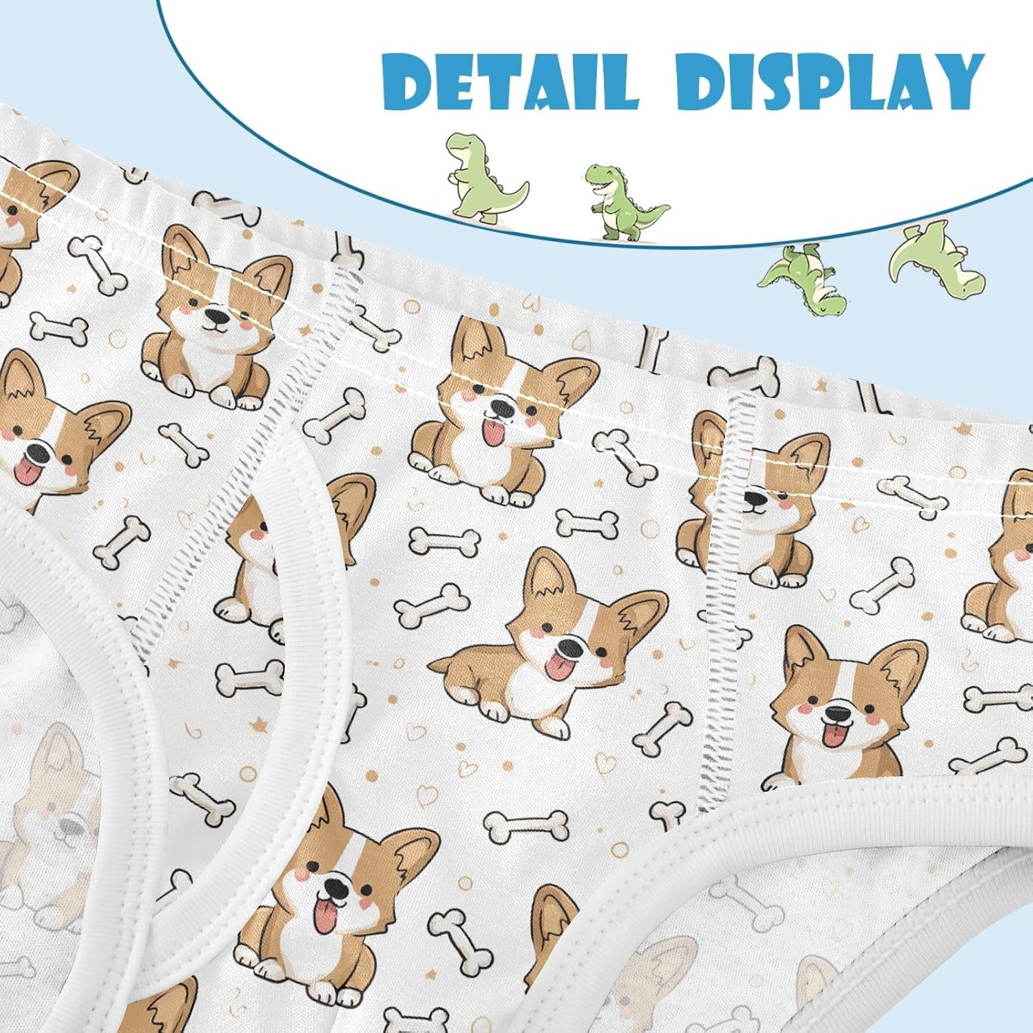 visesunny Boys Training Underwear Cute Corgi Dog Pattern Breathe Cotton Potty Briefs Size 2T-8Y for Toddler