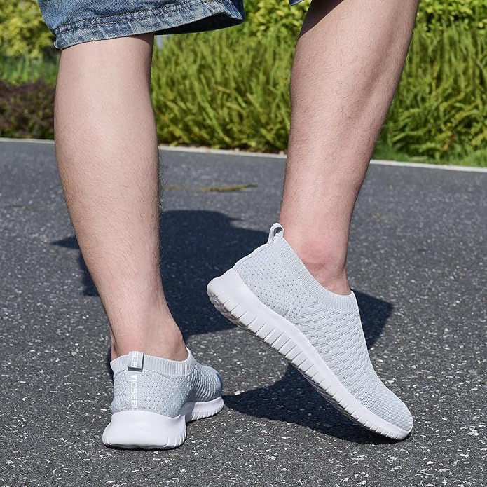 TIOSEBON Men's Slip On Walking Shoes Knit Mesh Tennis Sneaker