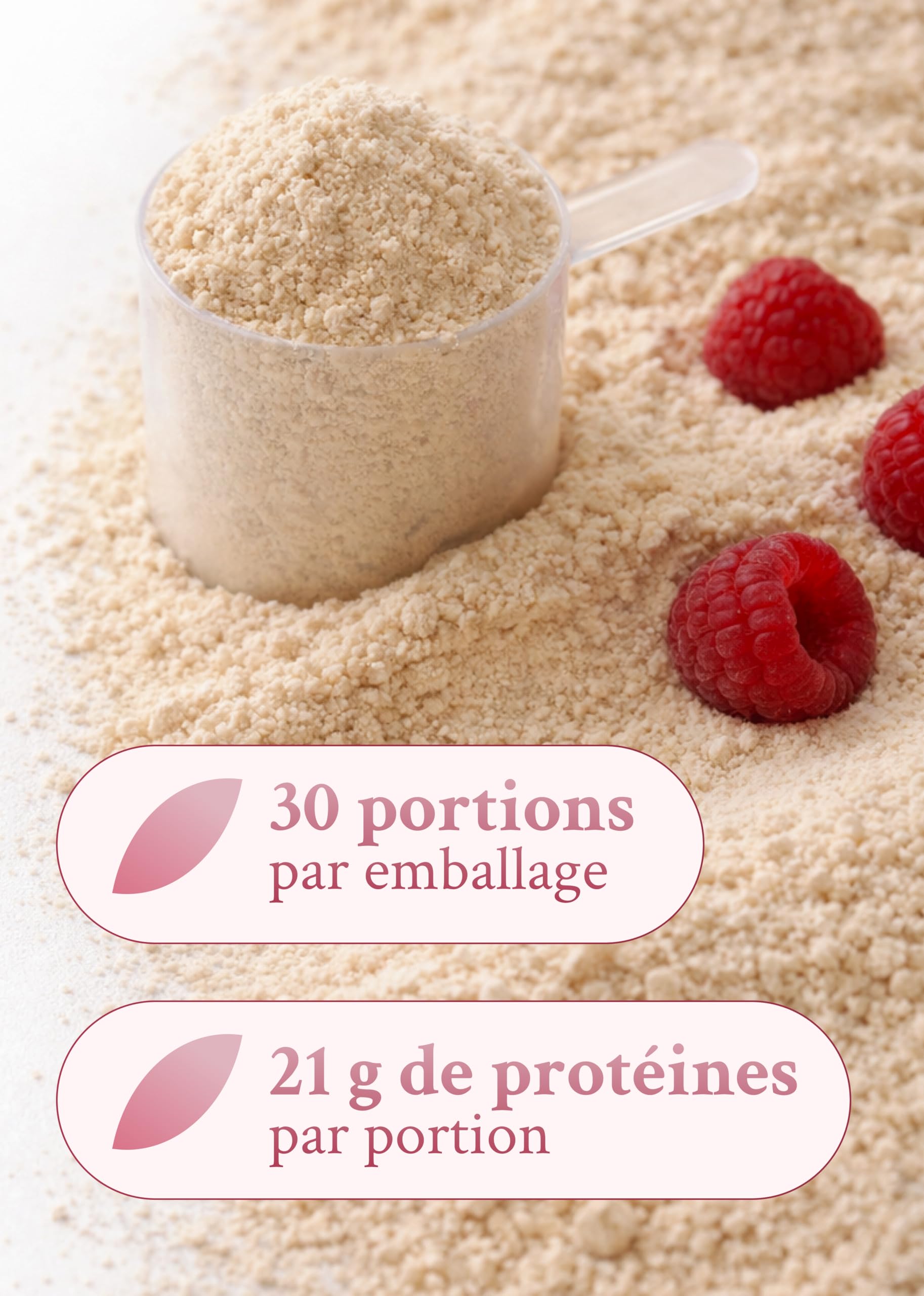 Intenson Vegan Protein Powder Chocolat Blanc Framboise, 900 g, 21 g de Protéines par Portion, 30 Portions, Mélange Pois & Chanvre, 100% Végétal, Sans Lactose, Sans Gluten, Sans Sucre, Formule Clean