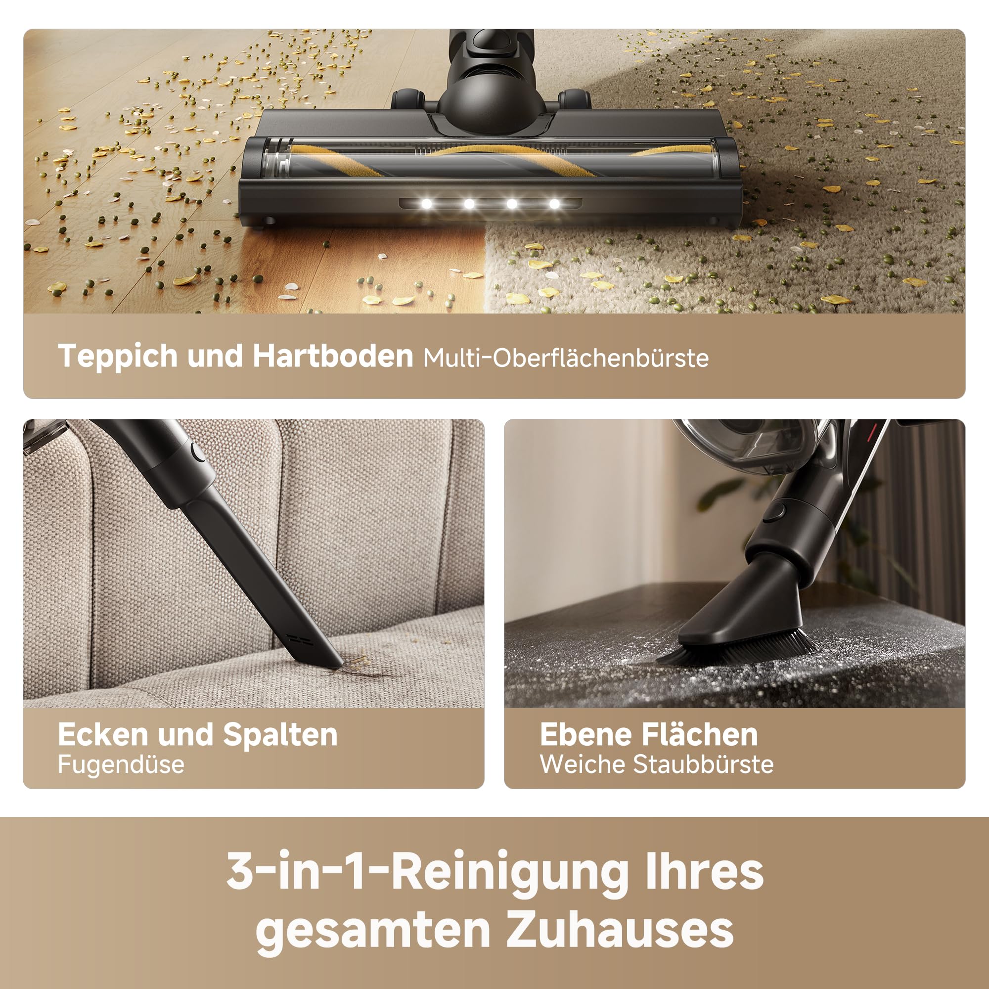 dreame R10s Lite-A Akku Staubsauger, 25 000Pa/75 AW Saugkraft, Klapprohr | LED-Bürste mit Anti-Verwicklung, Entleerung per Knopfdruck, LED-Display, bis zu 45 Min. Laufzeit, 99,9 % Filterleistung