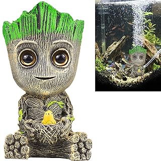 Nerissa Aquarium Air Bubbler Decorations Fish Tank Air Bubbler Resin Groot Crafts with Air Bubbler Stone for Aquarium Fish Tank Decor