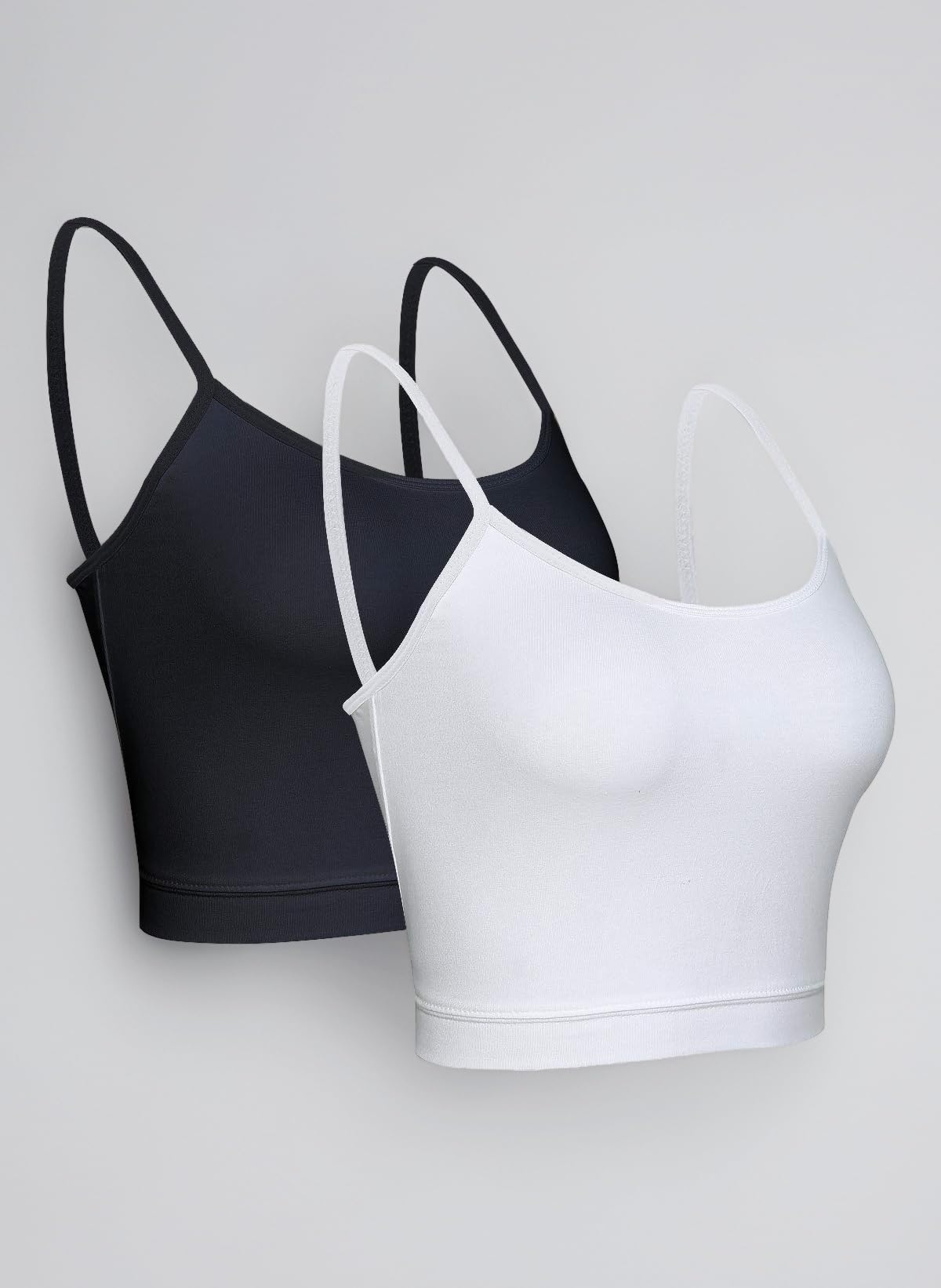 2 Pieces Camisole Top Spaghetti Strap Cotton Crop Tank Tops for Women Girls