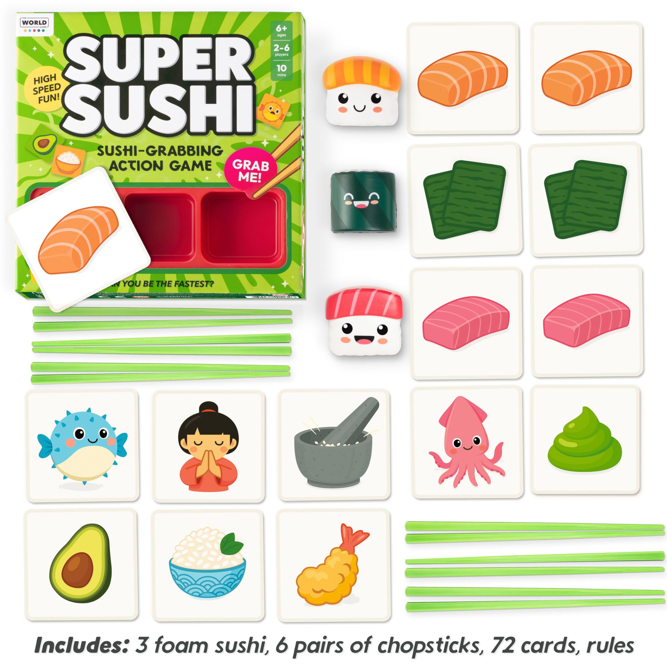Super Sushi, Fun Family Board Game, Hilarious Party Matching Card Game for Kids Teens & Adults, Vibrant Colors (E.g., Red - Image 2