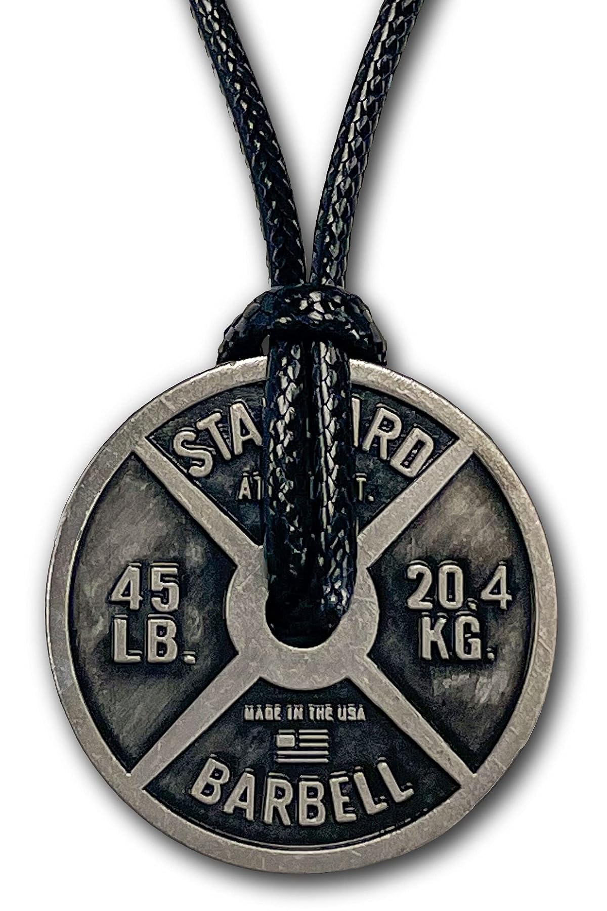 D R DETROIT REBELS Men's Sporty Dumbbell Necklace - Metal, Alloy, Fashion