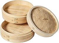 Vista 3 de Joyce Chen - Recipientes para cocinar al vapor de bambú, 2 niveles, 25,4 cm