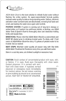 STAR BRITE Aqua Water Shock for Boats & RVs - Instant Odor & Bad Taste Remover for Potable Water, 16 Ounce (097116)