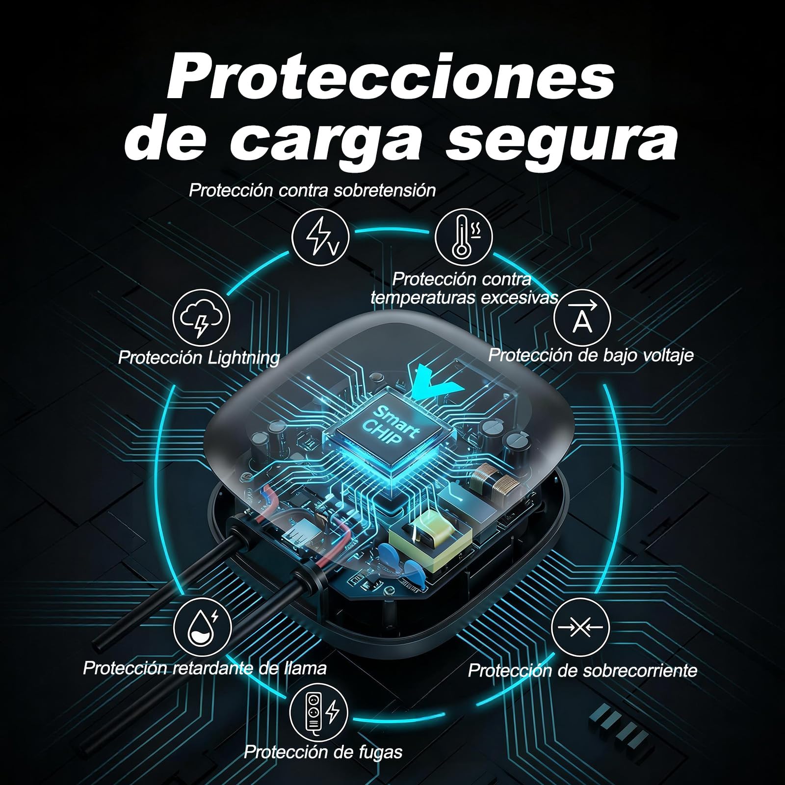 VDLPOWEREU Wallbox , Cargador para Vehículo Eléctrico 22kW,6-32A Type 2 Trifásico, Wi-Fi, Bluetooth, Interior/Exterior, soporte de enchufe, Protección IP67 para BEV/PHEV — view 8