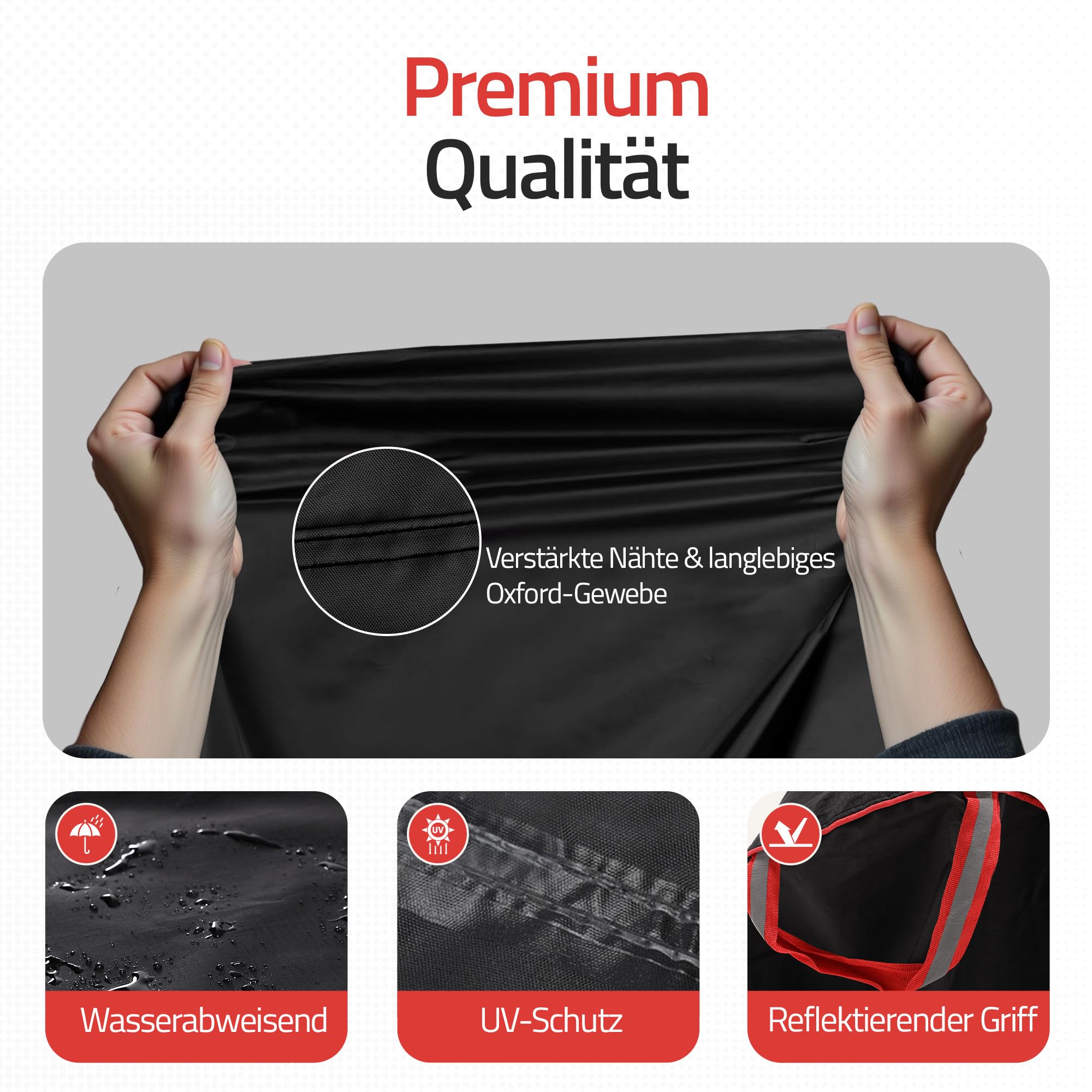 HikeMeister® Premium Qualität Fahrradabdeckung Wasserdicht 300D Oxford Abdeckungen Fahrradschutzhülle Fahrradträger für 1/2 Fahrräder Wasserfest Atmungsaktiv Regenschutz Schutzbezug (Für 1 Fahrrad)