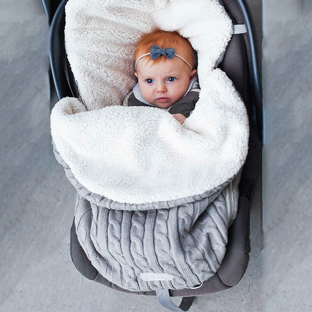 Danolt Warm Blanket Newborn Sleeping Bag Baby Swaddle Blanket Wrap for 0-12 Newborn Month Boys Girls Gray