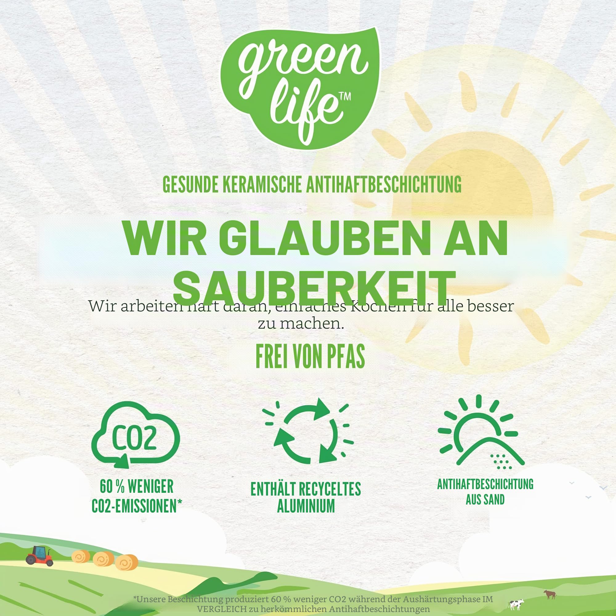 GreenLife Soft Grip Gesunde Antihaftbeschichtung aus Keramik, 30 cm Bratpfanne, PFAS-frei, Spülmaschinenfest, Backofenfest, Türkis