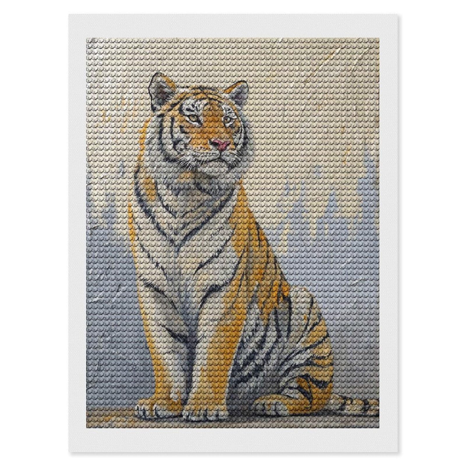 Junmoney Tiger Painting Diamond Art Kit 12"x16", Modern Decor, Farmhouse Decor, Home Wall Art, Festive Craft Gift, Handmade Wall Decor