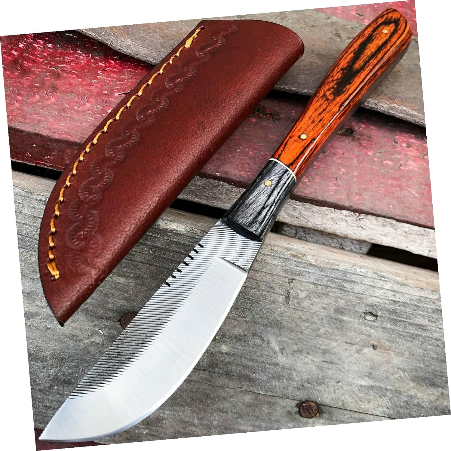 8.5" Survival Full Tang Sawmill File Fixed Blade Hunting Skinner Knife by Survival Steel