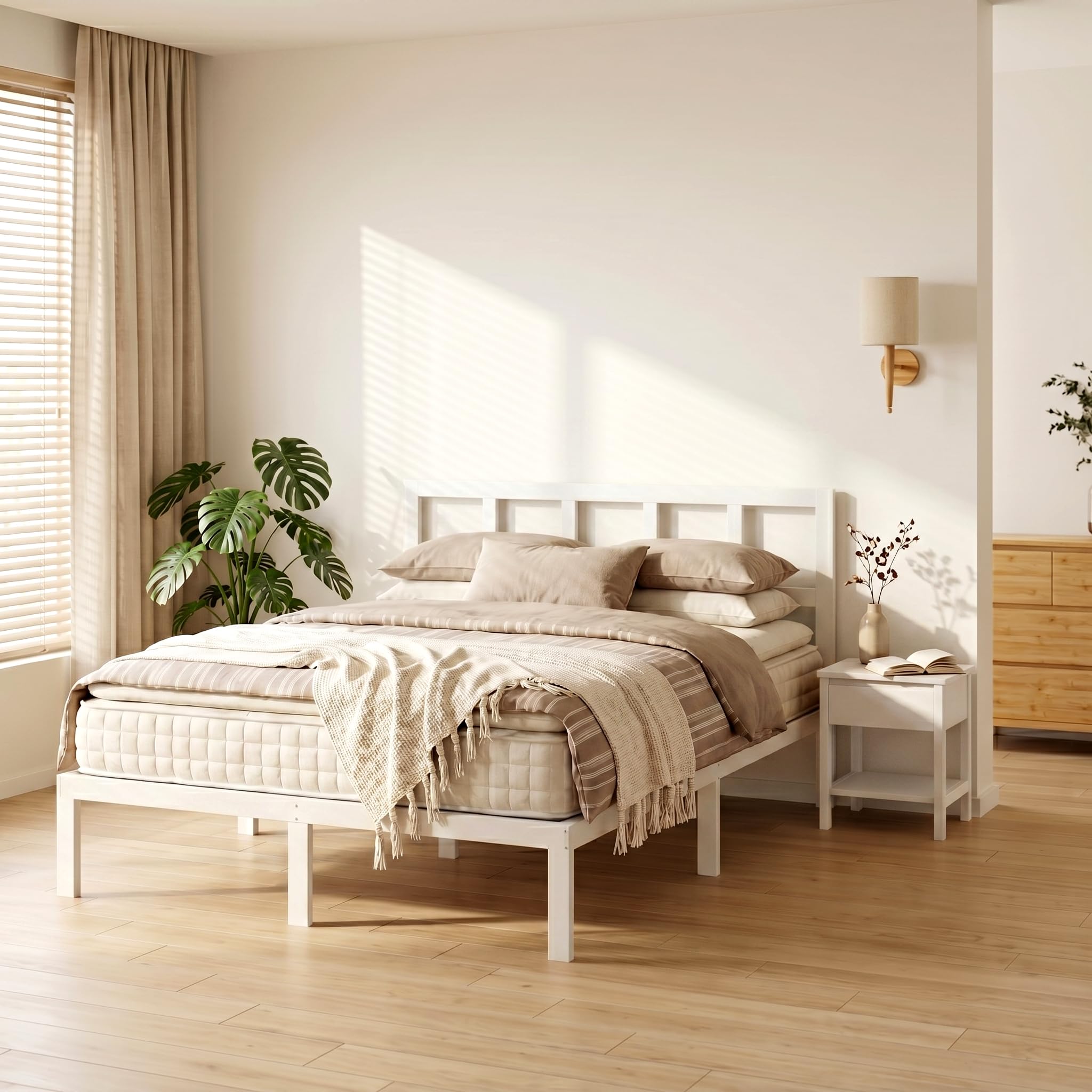 Photo 1 of BambooSync 14 Inch Bamboo Bed Frame Solid Wood Platform BedFrame